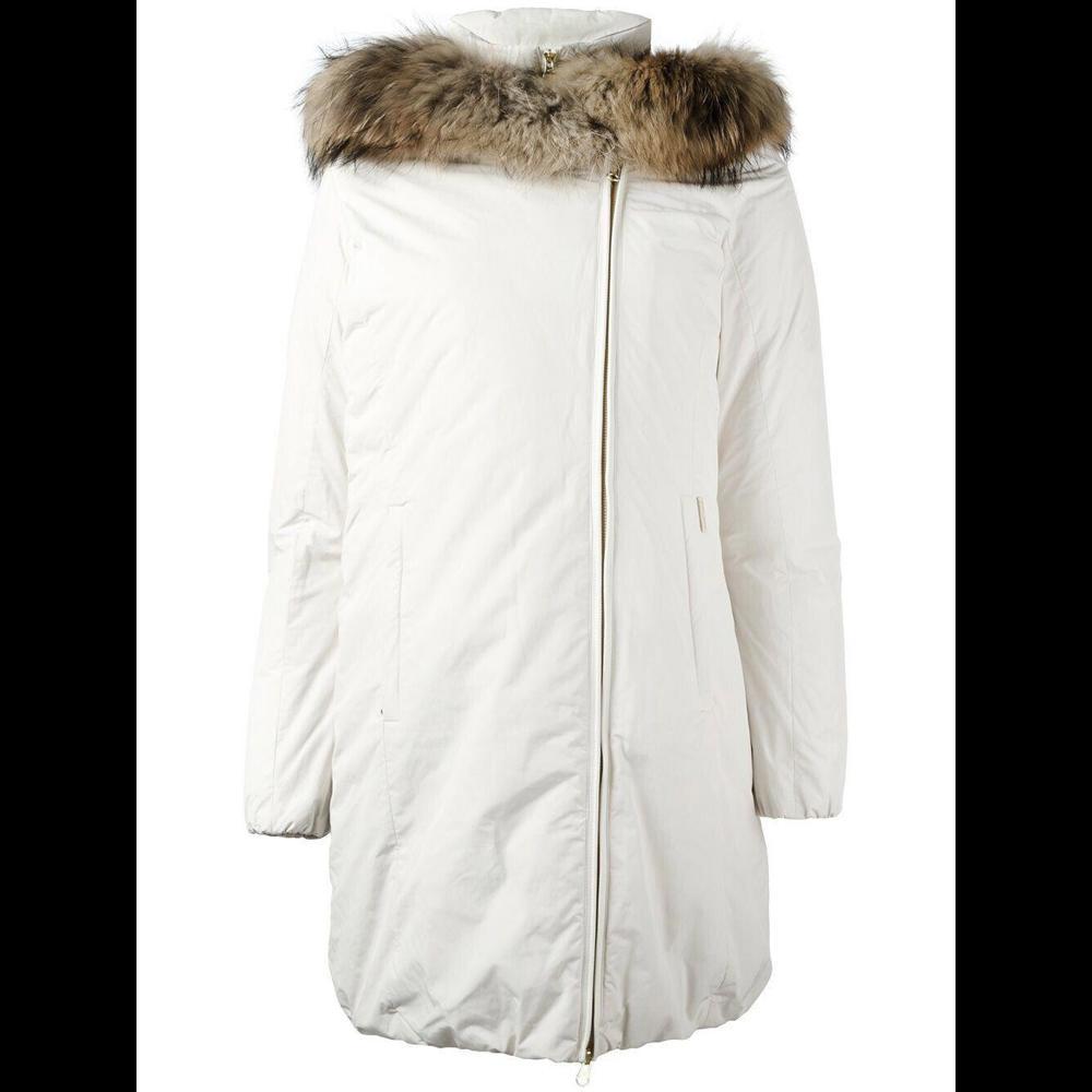 [SOLD] NWT WOOLRICH Women Sz S Eugene Parka Duck Down White Ramar Raccoon Fur